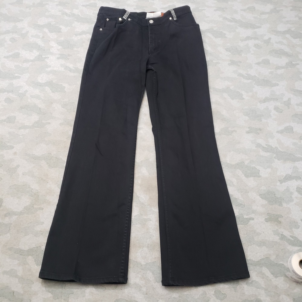 Vintage Lawman Western Jeans Women 11 Black Slim Fit Flare Denim Rodeo Ranch